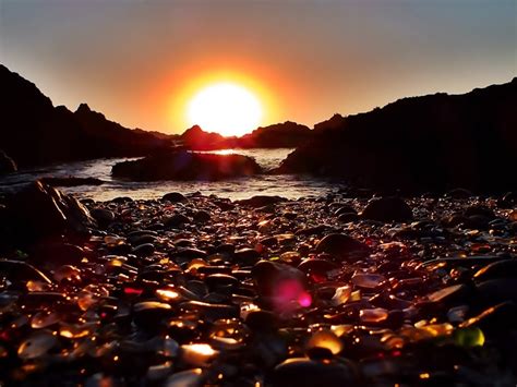 Seaglass Sunset Beach Glass Sea Glass Sunset