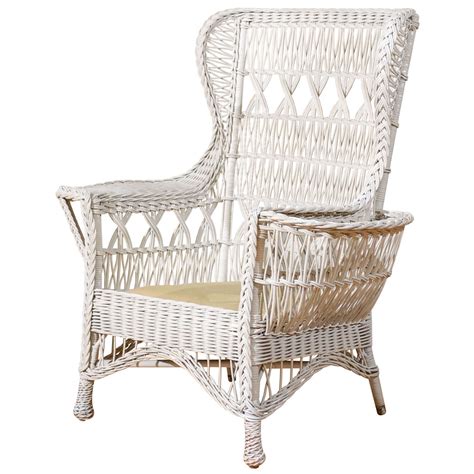 Shop with afterpay on eligible items. Antique American Wicker Wing Chair with Magazine Pocket at ...