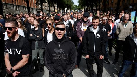 Neo Nazis Counter Protesters Rally In Sweden
