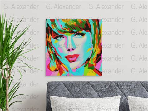 Taylor Swift Pop Art Vibrant Colors Portrait Digital File Etsy