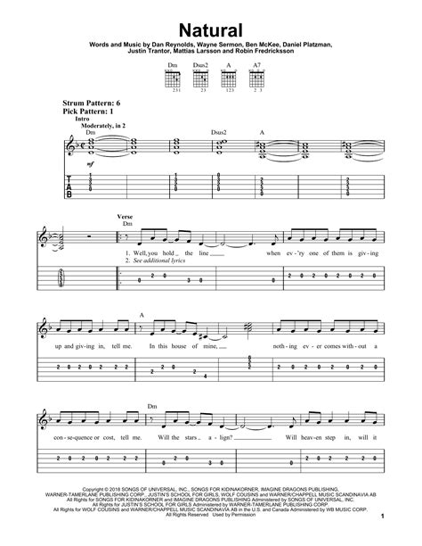 Natural By Imagine Dragons Easy Guitar Tab Guitar Instructor