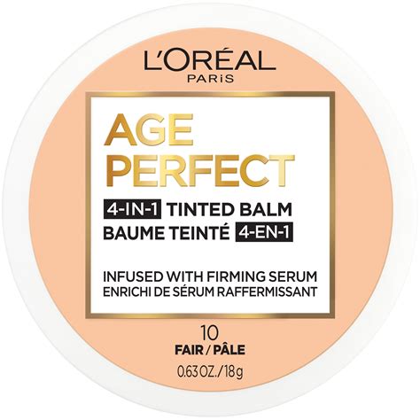 L'Oreal Paris Age Perfect Balm Foundation Makeup, F10 Fair, 0.609 fl oz