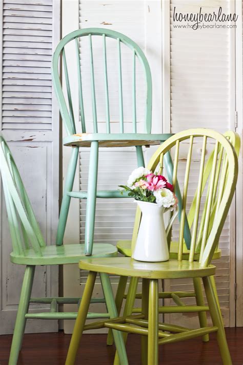 It was the first table we bought when we were married and i felt a sentimental need. Ombre Windsor Chairs - Honeybear Lane
