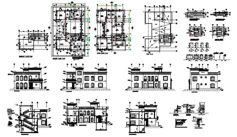 Plan Elevation And Section Bungalow Detail Dwg File Cadbull