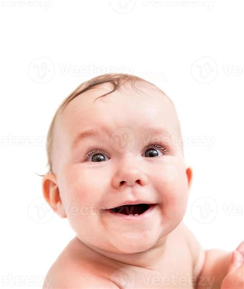 Cute Happy Baby Laughing On White 9367144 Stock Photo At Vecteezy