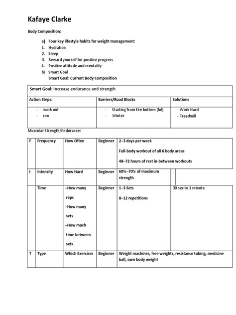 Body mass, body composition, and body mass index are some popular terms you will hear in the fitness industry. Body Composition/FITT - Example assignment