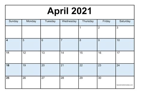 Kalender kostenlos als pdf datei herunterladen. Editable April 2021 Calendar PDF Word Excel Template