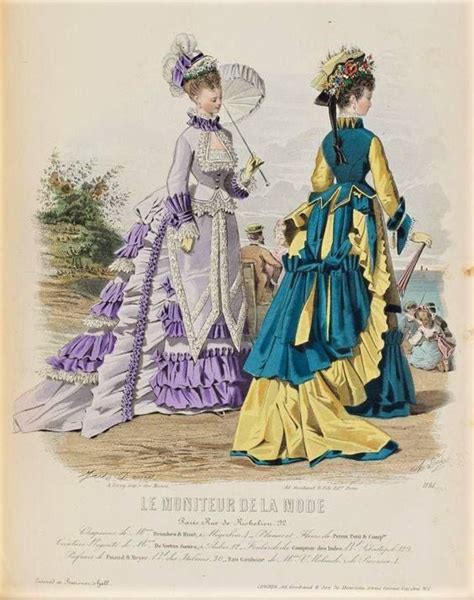 1874 Victorian First Bustle Period Fashion Plate Victorian Era