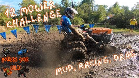 Mud Mower Challenge Mud Bog Drags And Lawn Mower Racing Youtube
