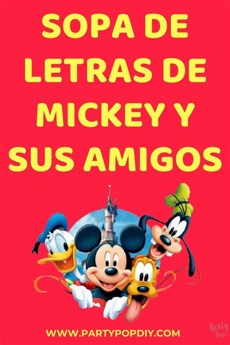 Mickey Fiesta Imprimible Sopa De Letras Letras De Mickey Sopa De