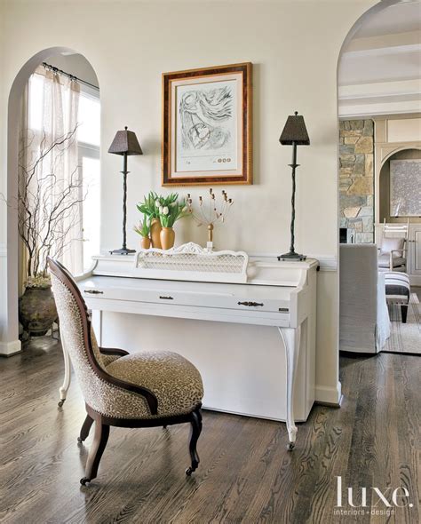 Transitional Cream Living Room Piano Luxe Interiors Design