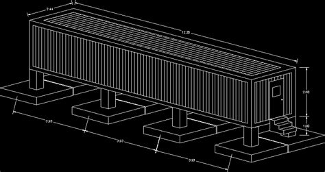 Ocean Container On Cement Blocs Dwg Block For Autocad Designs Cad