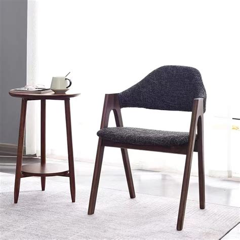 Modern Ash Solid Wood Restaurant Furniture Dine Chair Fabric Coffee