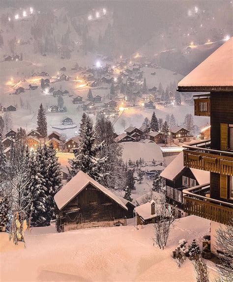 Switzerland Village Covered In Snow On The Bucket List Winter