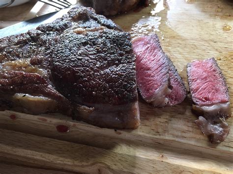 [homemade] Sous Vide Rib Eye Steak Seared In Cast Iron Skillet And Finished With Smoked Beef Fat