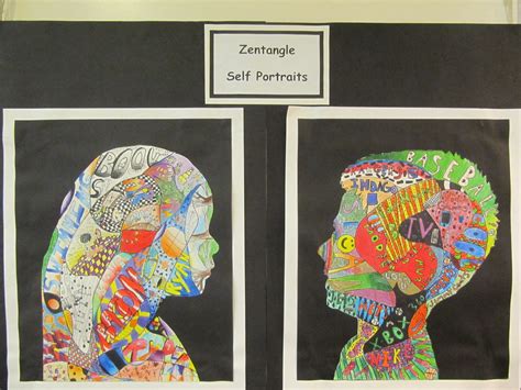 Zentangle Self Portraits From East Northport Middle School Art