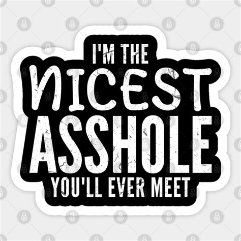 I M The Nicest Asshole Youll Ever Meet Im The Nicest Asshole Youll Ever Meet Sticker