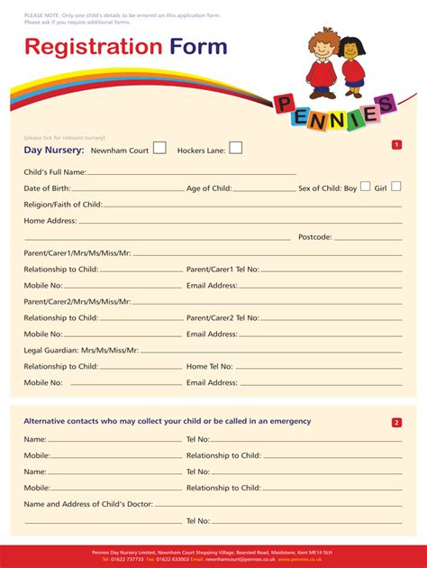 Nursery Registration Form Fill Out And Sign Printable Pdf Template