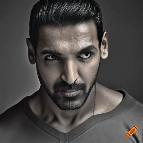 Intense And Angry John Abraham In Front Of A Gritty Dark Background On