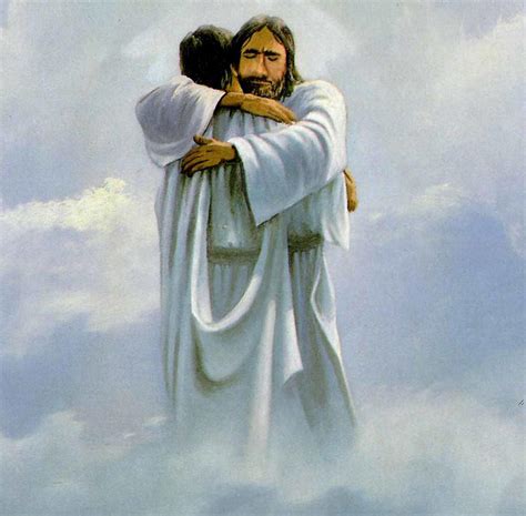 Jesus Christ Hugging Man
