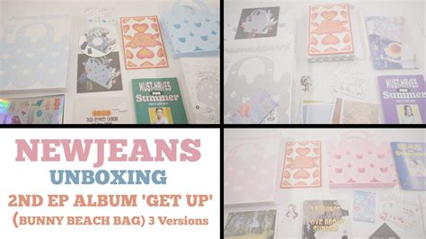 Newjeans Unboxing 2nd Ep Album Get Up Bunny Beach Bag Blue Pink
