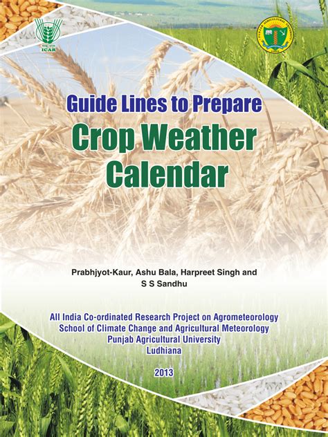 Pdf Guidelines To Prepare Crop Weather Calendar