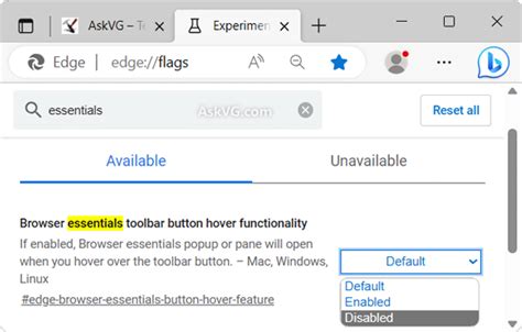 Tip Disable Or Remove Heart Pulse Button From Microsoft Edge Toolbar Browser Essentials AskVG