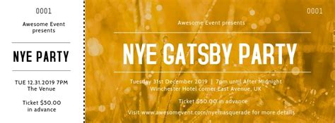 New Years Eve Party Ticket 4 Template Postermywall