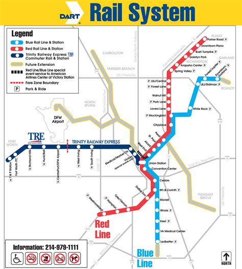Dart Rail System Map Dallas Tx Mappery