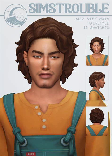 Jazz Riff By Simstrouble Patreon Sims Hair Sims 4 Hair Male Sims