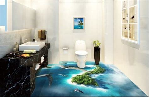 Bring your floors to life with stunning 3d floor art from aj wallpaper. bathroom 3D flooring art designs for epoxy coating floors ...