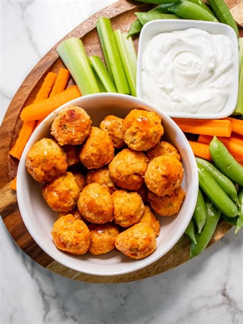 Healthy Buffalo Chicken Meatballs Low Calorie Gf Skinny Fitalicious®