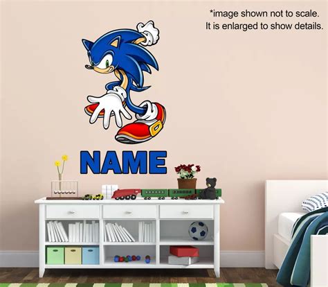 Personalized Sonic The Hedgehog Wall Decal Removable And Replaceable