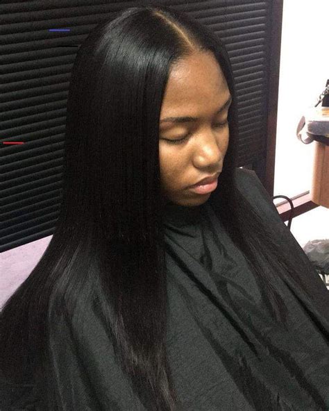 Basic Sew In With Middle Part Leave Out Middle Part Bob
