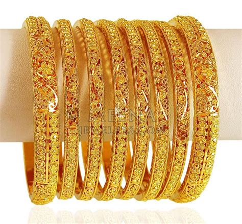 22kt Gold Bangles6pcs Set Of Bangles Dubai Gold Bangles 22k Gold