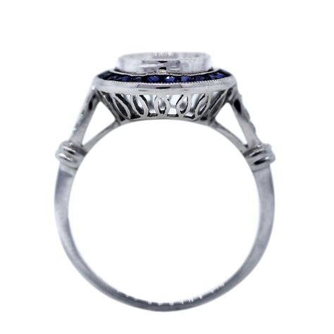 Platinum Vintage Style Sapphire And Diamond Engagement Ring Mounting