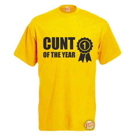 Yellow X Large Cunt Of The Year Mens Unisex Funny T Shirt Retro