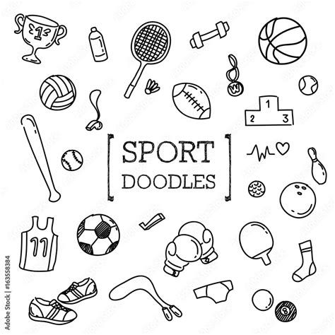 Sport Doodle Hand Drawing Styles Of Sport Stock Vector Adobe Stock