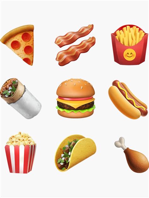 Junk Food Emoji Collection Sticker Pack Sticker For Sale By Katiehugh