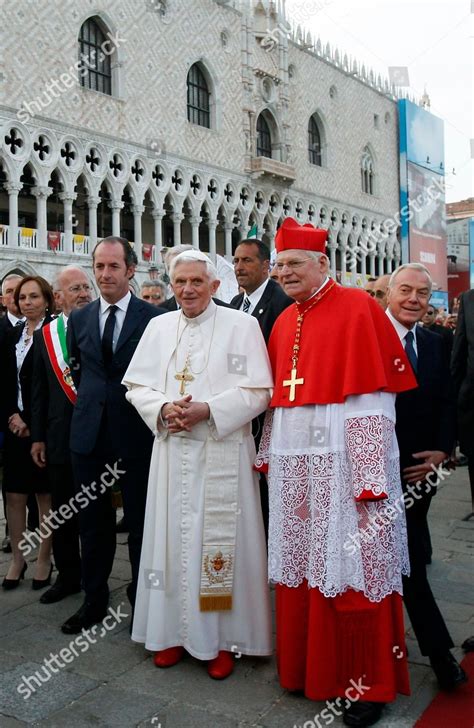 Pope Benedict Xvi Center Flanked By Patriarch Editorial Stock Photo