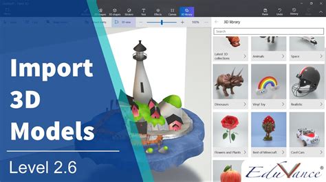 Level 26 Exploring The Paint 3d Library And Importing Models 3d