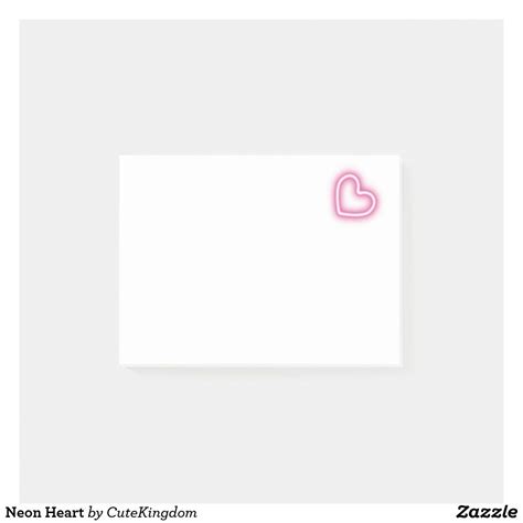 Neon Heart Post It Notes Post It Notes Notes Sticky Notes