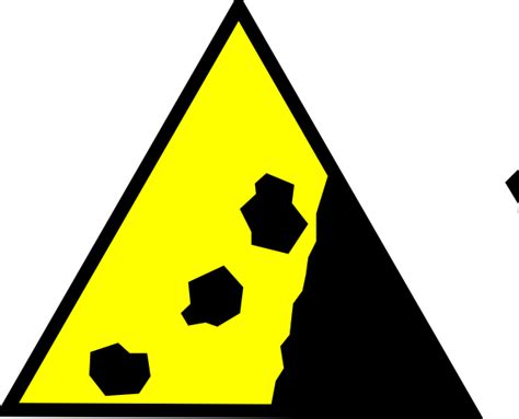 Falling Rocks Yellow Clip Art At Vector Clip Art Online