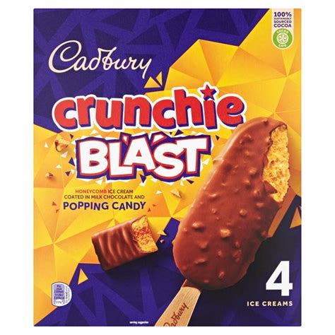 cadbury crunchie blast with popping candy fun filled ice creams 4x 100ml £2 75 compare price
