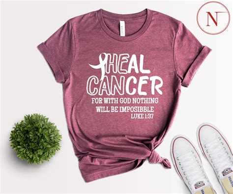 He Can Heal Cancer T Shirt Breast Cancer Awareness Tee Etsy