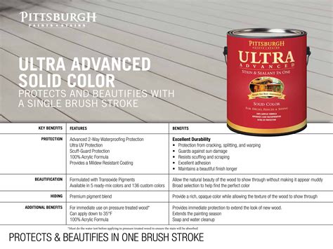 Ultra Advanced Exterior Stain (Solid Color) Pittsburgh Paints Stains