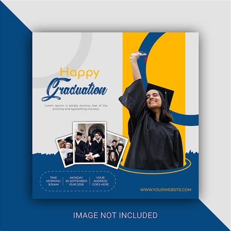 Premium Vector A Poster For A Graduation Program That Says Happy