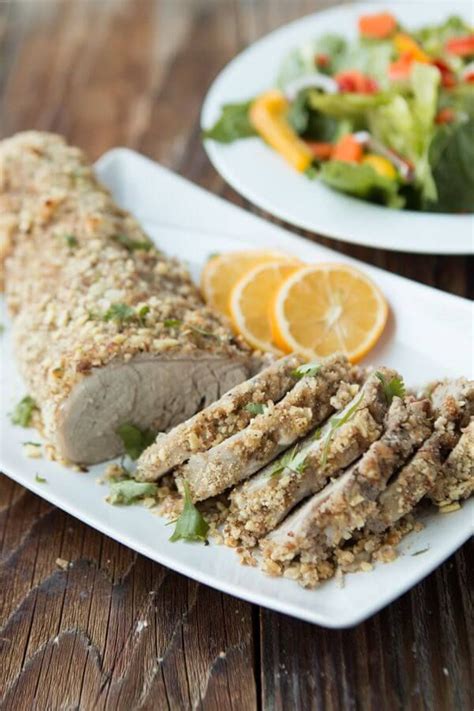 This incredibly flavorful roasted pork tenderloin is absurdly simple to make and filled with and inside i found my answer to a healthy, quick and most importantly insanely delicious meal. Healthy Almond Crusted Pork Tenderloin Recipe | Recipe ...