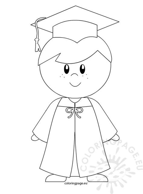 Kindergarten boy graduation coloring page – Coloring Page