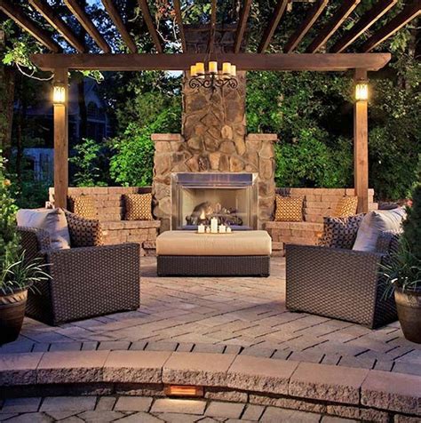 30 Pretty Seating Area Ideas With Outside Fireplace Backyard